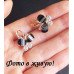 Серьги Сверкающие бабочки черные