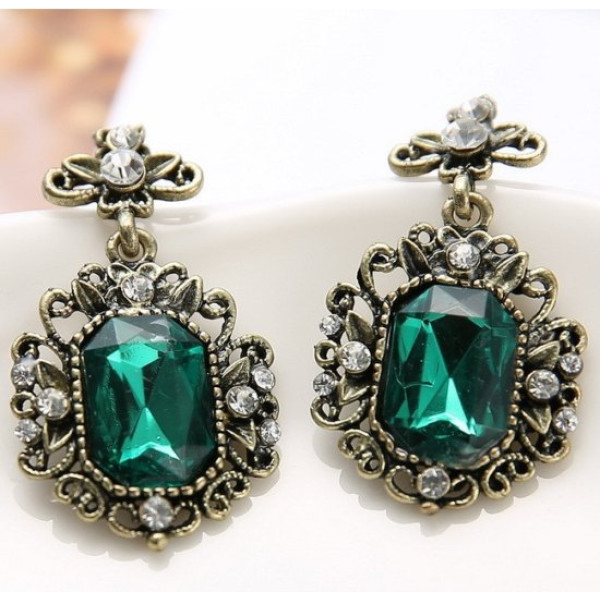 Серьги зеленые Vintage elegance 