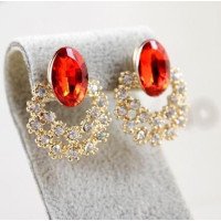 Серьги Алиана в красном