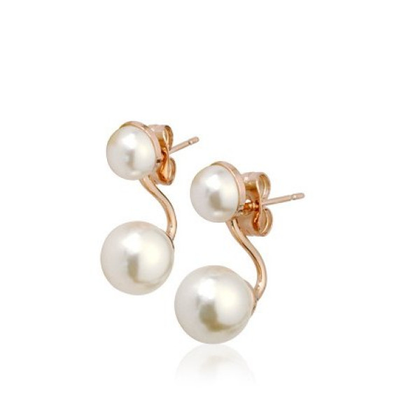 Серьги Белые шарики Дуэт CHANEL