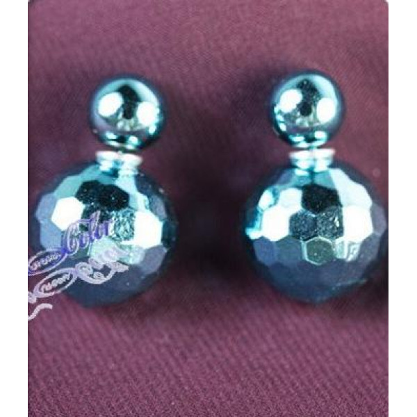 Серьги голубые шарики Dior Диско 