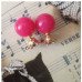 Серьги малиновые шарики Dior Магия с кристаллом