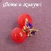 Серьги красные шарики Dior Магия с кристаллом