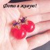 Серьги красные шарики Dior Магия с кристаллом