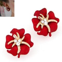Серьги CHANEL Красный цветок роскоши