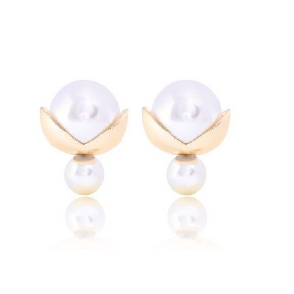 Серьги шарики Dior Цветок с белым