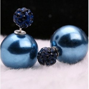 Серьги шарики Dior Роскошь синяя