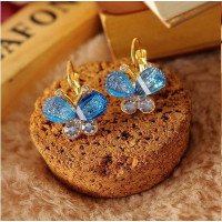 Серьги Сверкающие бабочки синие