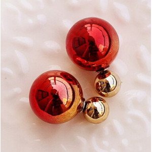 Серьги шарики Dior Красно-желтый блеск