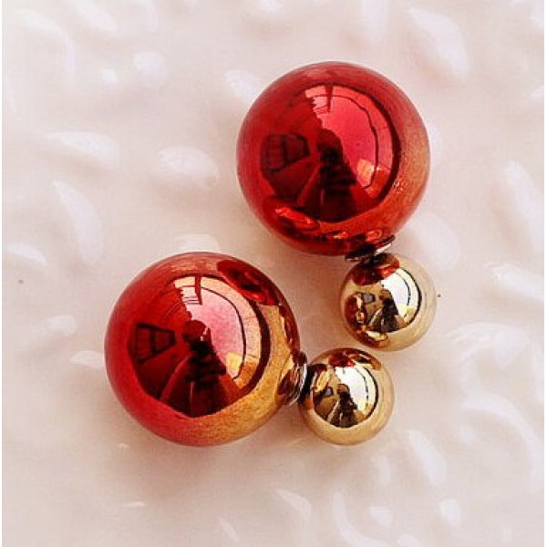 Серьги шарики Dior Красно-желтый блеск