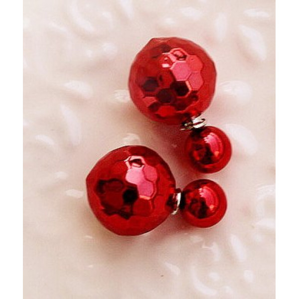 Серьги шарики Dior Диско красные