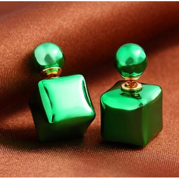 Серьги Зелёные шарики-квадратики Dior