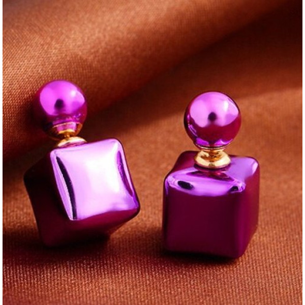 Серьги Сиреневые шарики-квадратики Dior