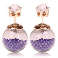 Серьги шарики Dior Surprise с цирконом fiolet