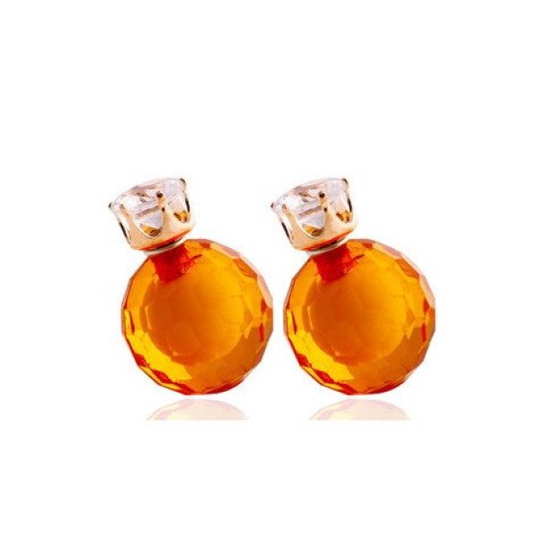 Серьги шарики Dior Сиена с цирконом карамель