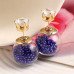 Серьги шарики Dior Surprise с цирконом синие