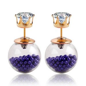 Серьги шарики Dior Surprise с цирконом синие