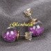 Серьги шарики сиреневые Dior Нектар с цирконом