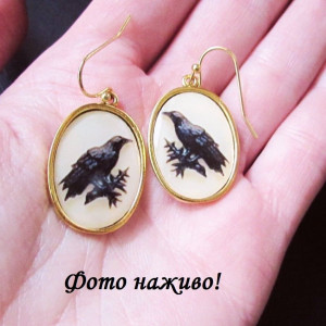 Серьги с воронами