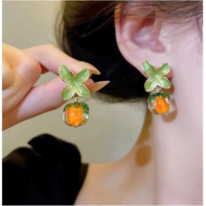 Серьги мандаринки, цитрусовые