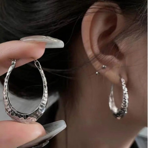 Серебристые цыганские серьги