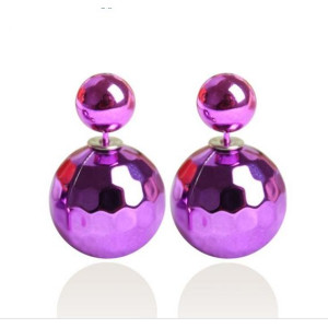 Серьги шарики Dior Диско фиолет 