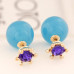 Серьги голубые шарики Dior Магия с кристаллом