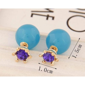Серьги голубые шарики Dior Магия с кристаллом
