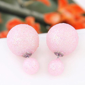 Серьги шарики Dior Снежки розовые
