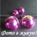 Серьги шарики Dior Цветок  с малиновым