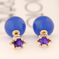 Серьги синие шарики Dior Магия с кристаллом