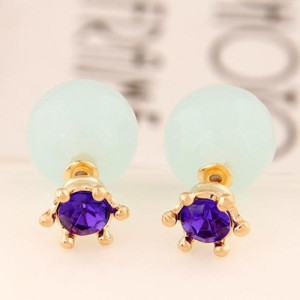 Серьги туманные шарики Dior Магия с кристаллом