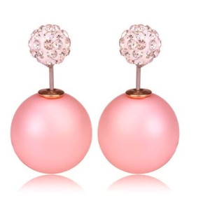 Серьги шарики Dior Роскошь розовая дымка в белом