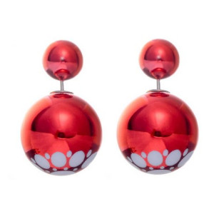 Серьги шарики Dior Снежный блеск красный