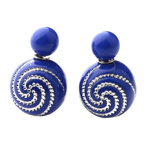 Серьги шарики Dior Спираль синие