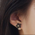 Серьги шарики Dior Ромашки в черном