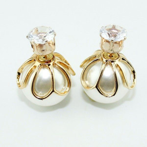 Серьги шарики Dior с цирконом Нимезида