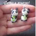 Серьги ручной работы Панды