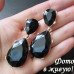 Чёрные серьги с кристаллами Али