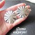 Серебристые серьги Круглые пластины рубчик
