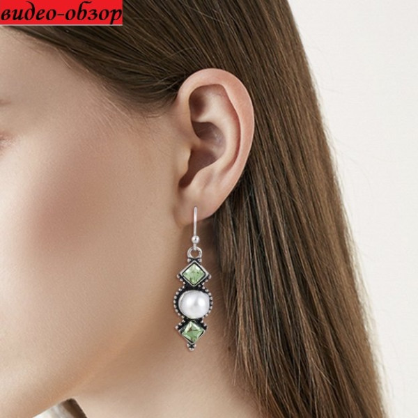 Серьги в стразах Сигл