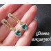 Серьги булавки Зеленое сердце – 4533