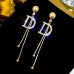 Длинные серьги буква D – 4555