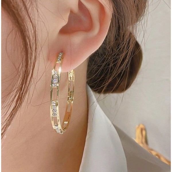 Сережки Кільця у стразах – 4999