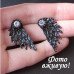 Черные серьги Крылья – 4642