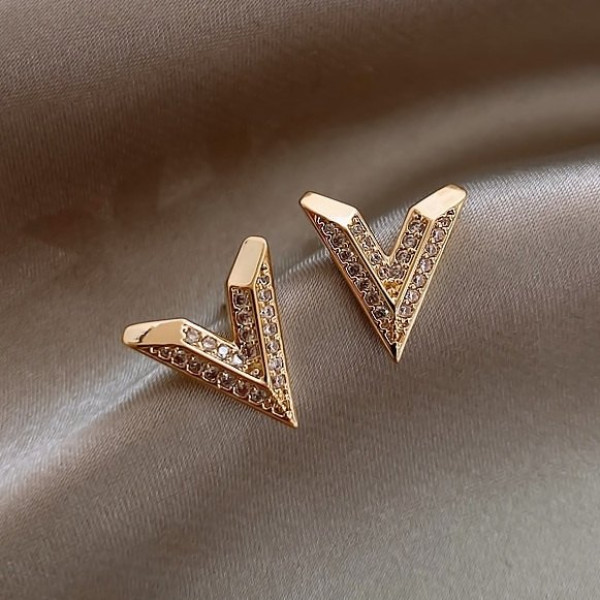 Сережки Трикутники у стразах – Glambutik