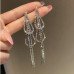Серебристые вечерние серьги длинные Виера – 5015