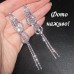 Серебристые вечерние серьги длинные Виера – 5015