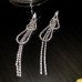 Серебристые вечерние серьги длинные Виера – 5015