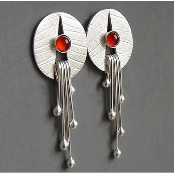 Посріблені незвичайні сережки Алі – 5154